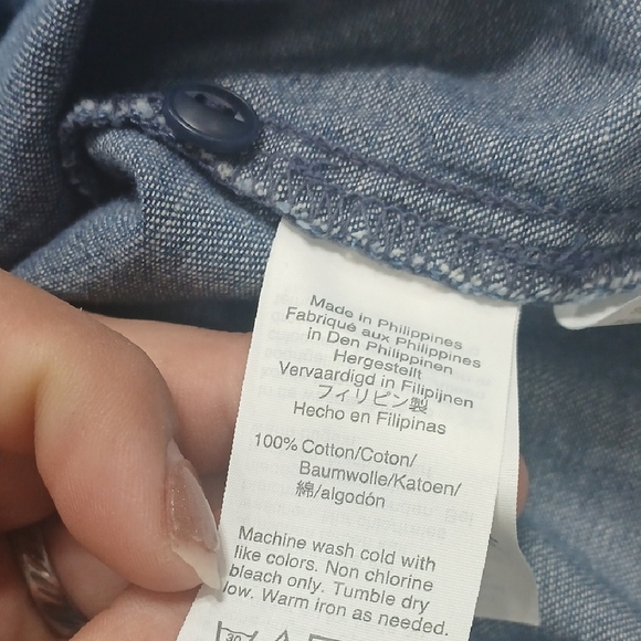 MADEWELL Denim Puff-Sleeve Shirtdress in Harris Wash sz M, gentle Used - Picture 9 of 13